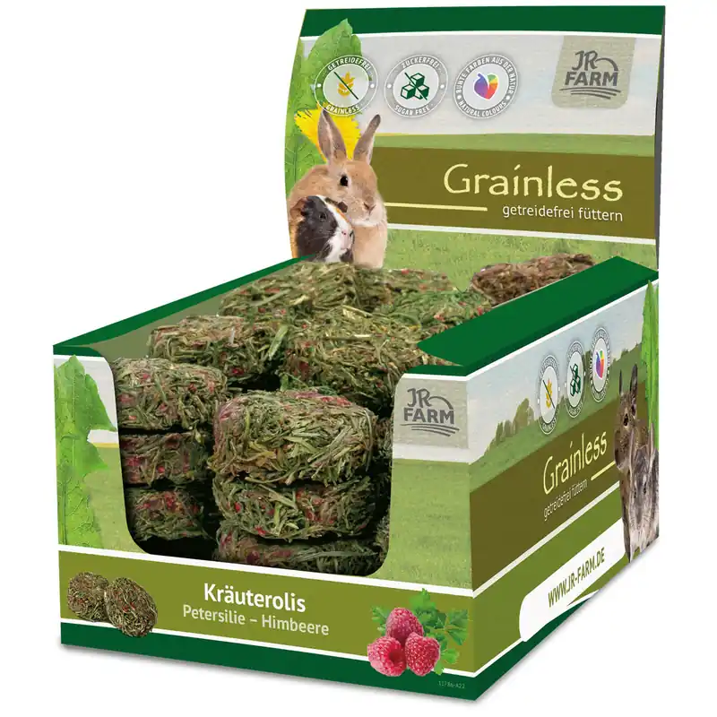 Nur Heute Sparpaket 2 x 80 g JR Farm Grainless Kräuterolis Petersilie Himbeere Nager Snack